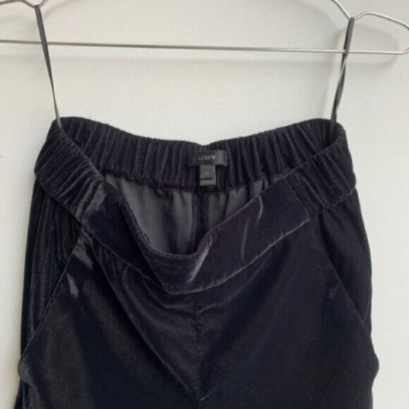 J. Crew Black Velvet Festive Chic Relaxed Cropped Pants / Trousers Women's 00 - Picture 5 of 8
